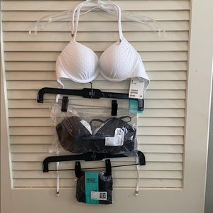 3 piece black and white bikini H&M